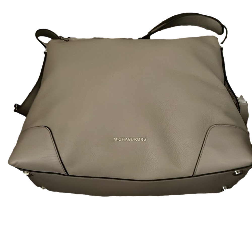 MICHAEL KORS Shoulder Bag Pearl Gray Leather - Picture 7 of 9